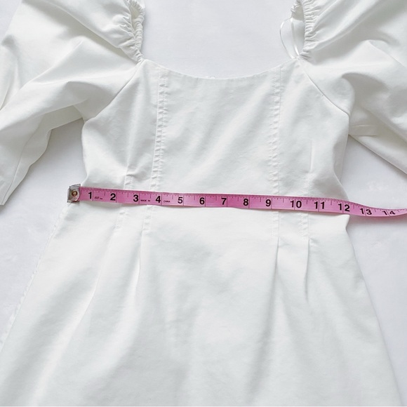 Zara White Puffed Sleeve Mini Dress - Picture 11 of 15